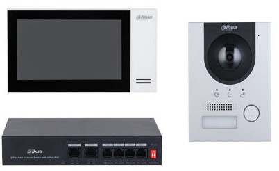Kit VDP IP con VTH bianco, a incasso