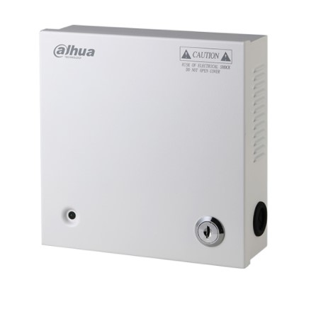 Alimentatore box 12 Vdc 5A, 9 uscite a morsetti