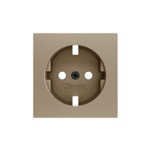ZS55. Placca per presa Schuko con viti 55x55 mm - Champagne