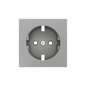 ZS55. Placca per presa Schuko con viti 55x55 mm - Argento