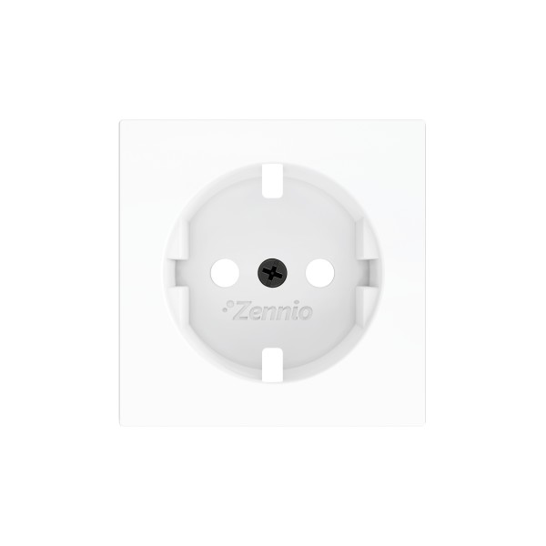 ZS55. Placca per presa Schuko con viti 55x55 mm - Bianco opa