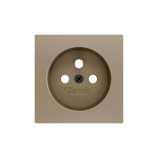 ZS55. Placca per presa francese con viti 55x55 mm - Champagn