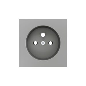 ZS55. Placca per presa francese con viti 55x55 mm - Argento