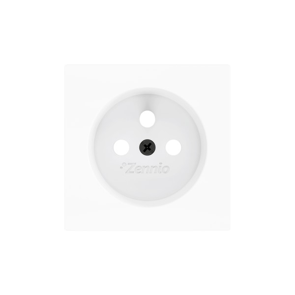 ZS55. Placca per presa francese con viti 55x55 mm - Bianco o