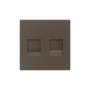 ZS55. Placca per connettore RJ45 55x55 mm - 2 inserti - Moka