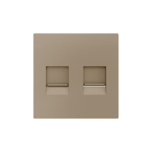 ZS55. Placca per connettore RJ45 55x55 mm - 2 inserti - Cham