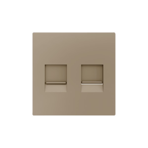 ZS55. Placca per connettore RJ45 55x55 mm - 2 inserti - Cham