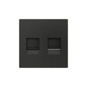 ZS55. Placca per connettore RJ45 55x55 mm - 2 inserti - Antr