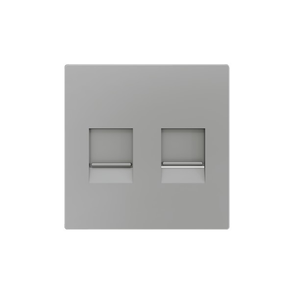 ZS55. Placca per connettore RJ45 55x55 mm - 2 inserti - Arge
