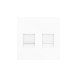 ZS55. Placca per connettore RJ45 55x55 mm - 2 inserti - Bian