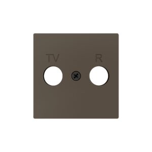 ZS55. Placca copri-inserto TV/R 55x55 mm - Moka