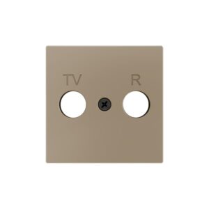 ZS55. Placca copri-inserto TV/R 55x55 mm - Champagne