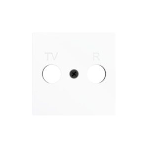 ZS55. Placca copri-inserto TV/R 55x55 mm - Bianco opaco