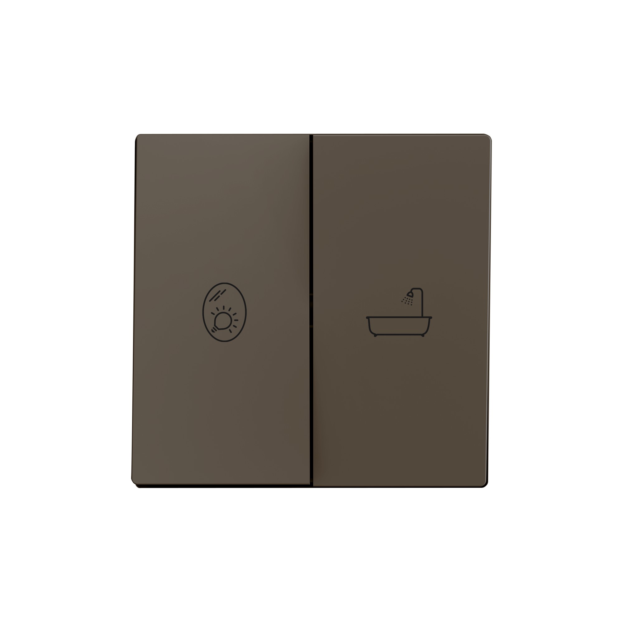 ZS55. Tasto doppio per meccanismo 55x55 mm - Moka - Personal