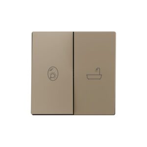 ZS55. Tasto doppio per meccanismo 55x55 mm - Champagne - Per