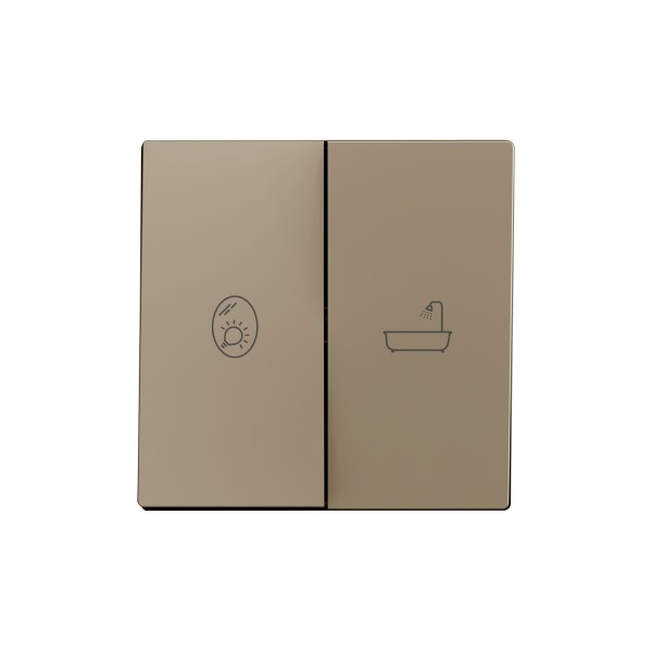 ZS55. Tasto doppio per meccanismo 55x55 mm - Champagne - Per