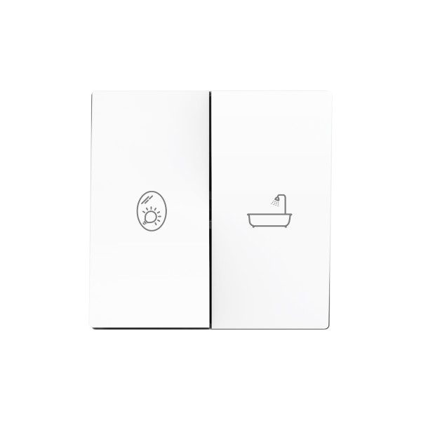 ZS55. Tasto doppio per meccanismo 55x55 mm - Bianco opaco -