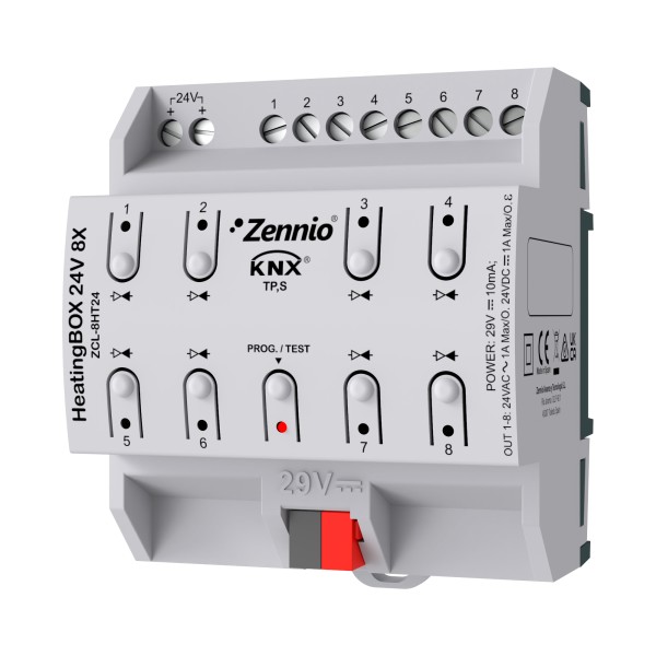 HeatingBOX 24V 8X. Attuatore di riscaldamento con uscite a 2