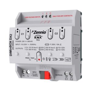 DIMinBOX DX2. Attuatore dimmer universale. 2 canali x 310 W