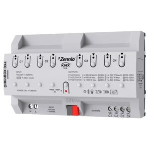 DIMinBOX DX4. Attuatore dimmer universale. 4 canali x 300 W