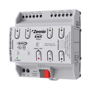 DALI BOX Broadcast 6CH v2. Interfaccia KNX-DALI broadcast pe