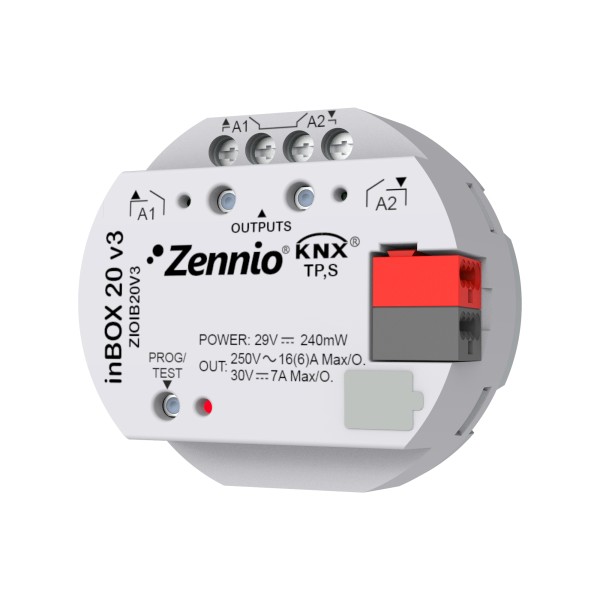inBOX 20 v3. Attuatore multifunzione KNX da incasso - 2 usci