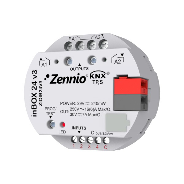 inBOX 24 v3. Attuatore multifunzione KNX da incasso - 2 usci