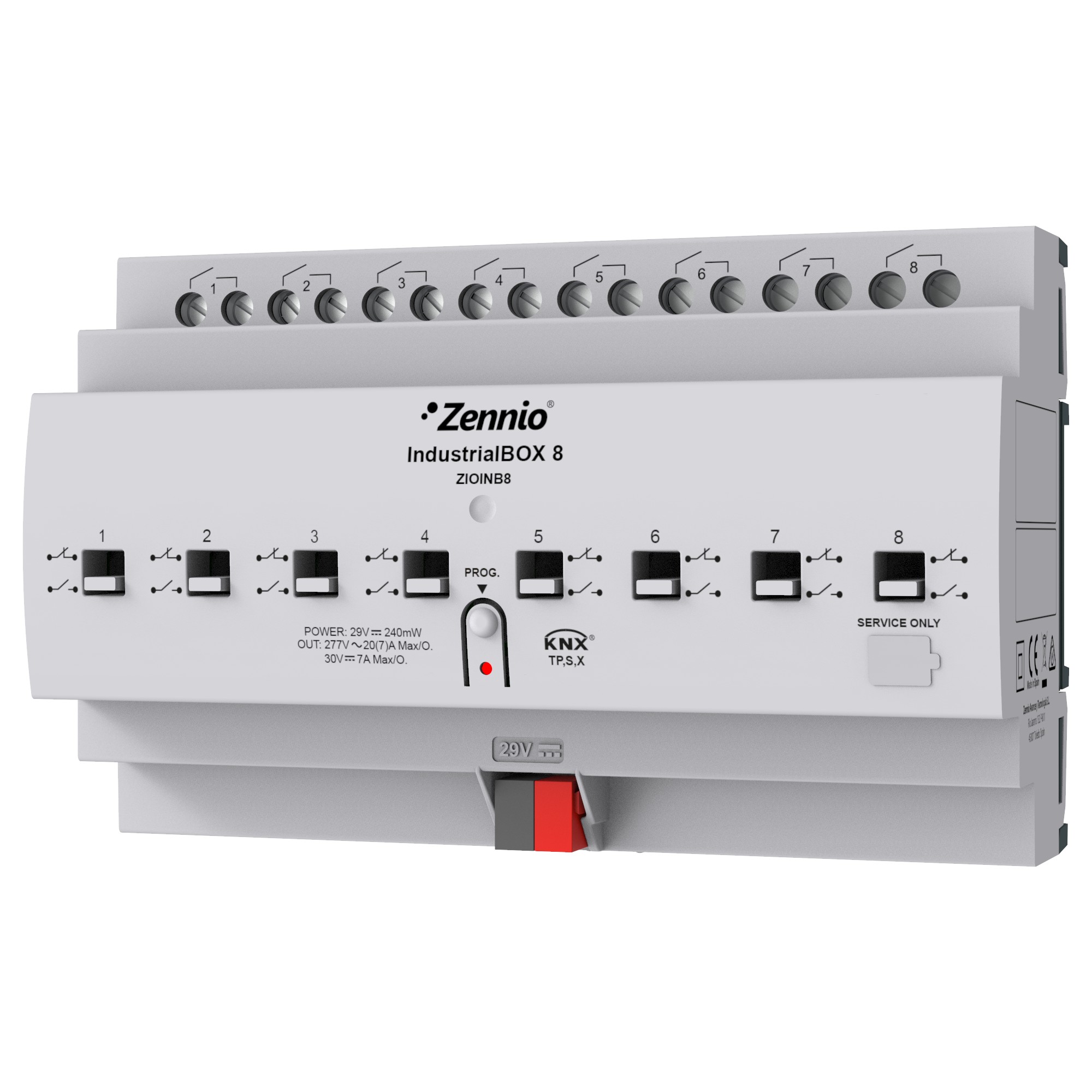 IndustrialBOX 8. Attuatore industriale con 8 uscite (20 A -