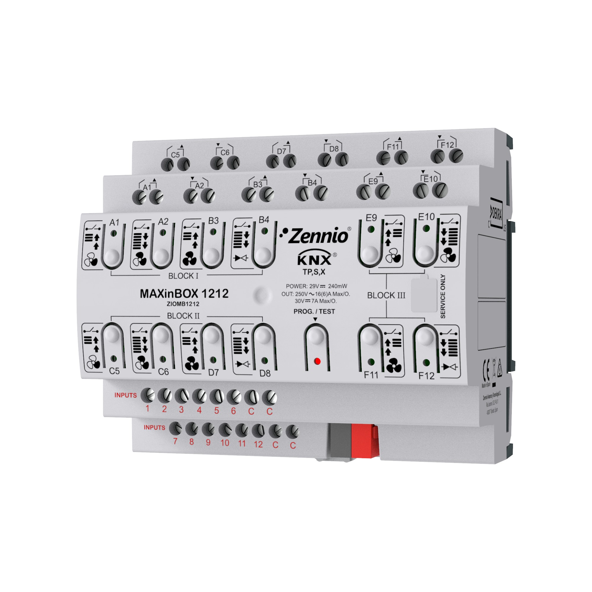 MAXinBOX 1212. Attuatore multifunzione con KNX Secure - 12 u
