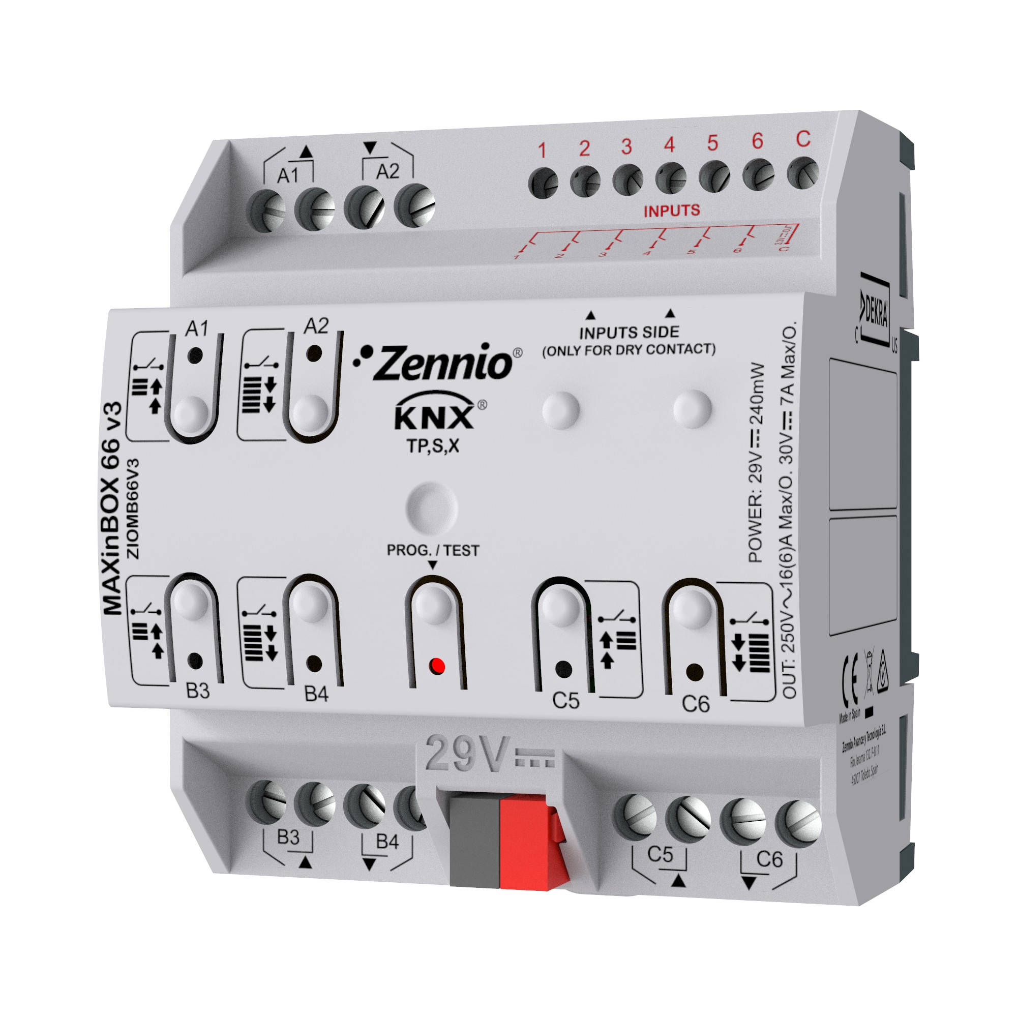MAXinBOX 66 v3. Attuatore multifunzione con KNX Secure - 6 u
