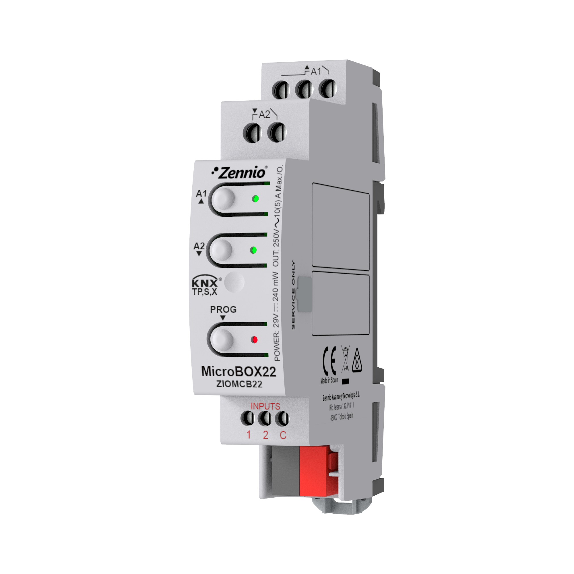 MicroBOX 22. Attuatore multifunzione con KNX Secure - 2 usci