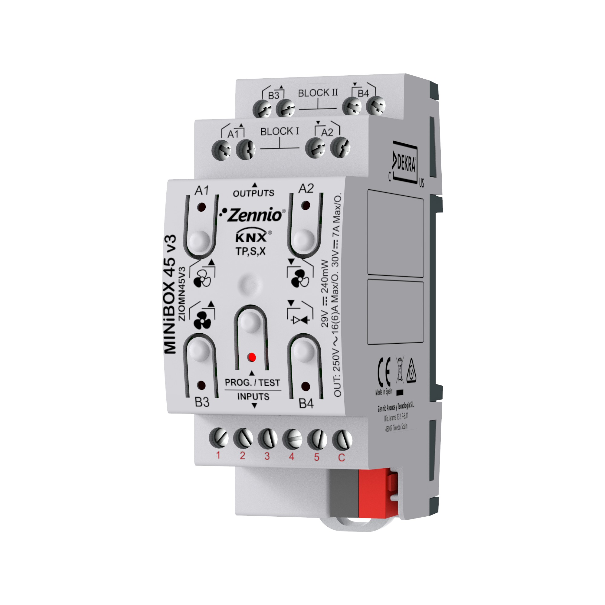 MINiBOX 45 v3. Controllore fan-coil con KNX Secure per unità