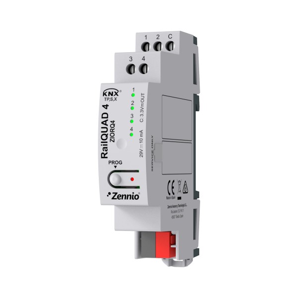 RailQUAD 4. Modulo ingressi con 4 ingressi analogico-digital