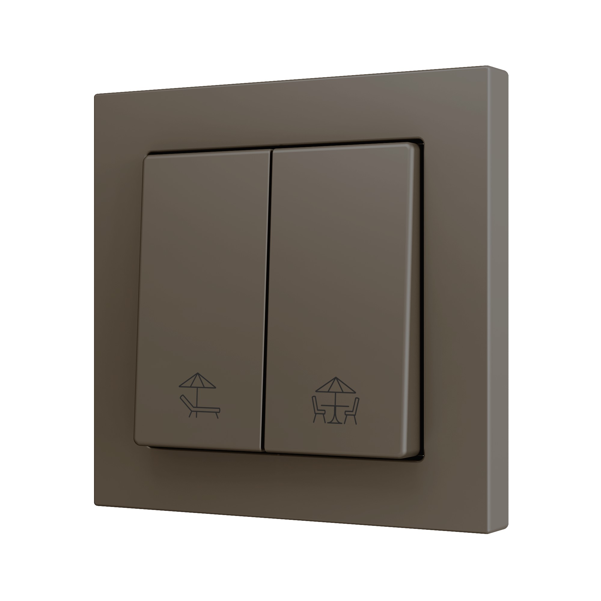 ZS55. Pulsante Soft doppio per 2 ingressi binari 55x55 mm -