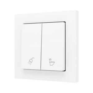 ZS55. Pulsante Soft doppio per 2 ingressi binari 55x55 mm -