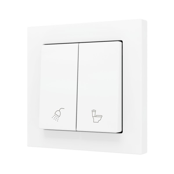 ZS55. Pulsante Soft doppio per 2 ingressi binari 55x55 mm -