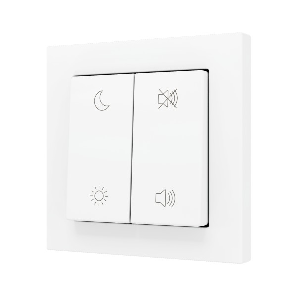 ZS55. Pulsante Soft doppio per 4 ingressi binari 55x55 mm -