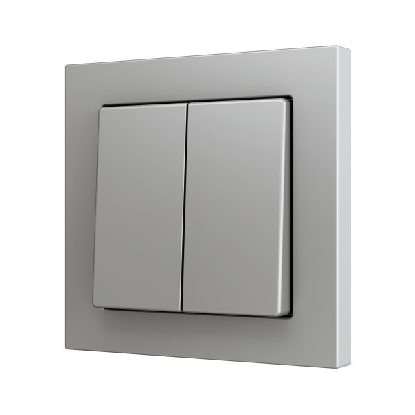 ZS55. Pulsante Soft doppio per 4 ingressi binari 55x55 mm -