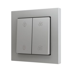 ZS55. Pulsante Soft doppio per 4 ingressi binari 55x55 mm -