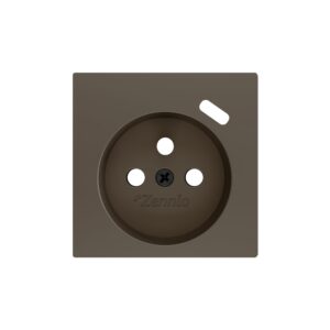 ZS55. Placca per presa francese con USB C 55x55 mm - Moka