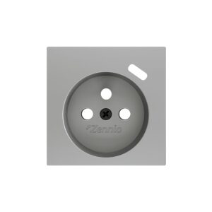 ZS55. Placca per presa francese con USB C 55x55 mm - Argento