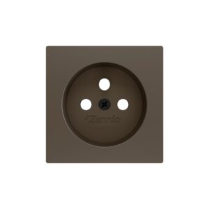 ZS55. Placca per presa francese senza viti 55x55 mm - Moka