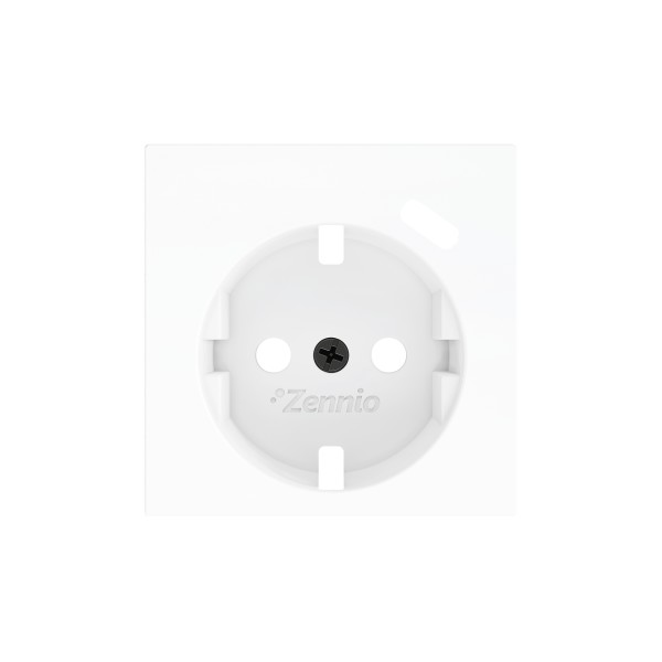 ZS55. Placca per presa Schuko con USB C 55x55 mm - Bianco op