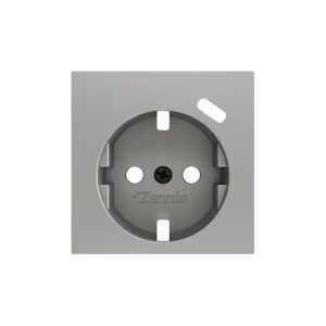 ZS55. Placca per presa Schuko con USB C 55x55 mm - Argento