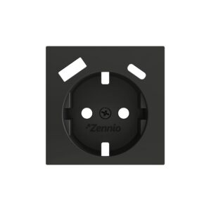 ZS55. Placca per presa Schuko con USB C e A 55x55 mm - Antra