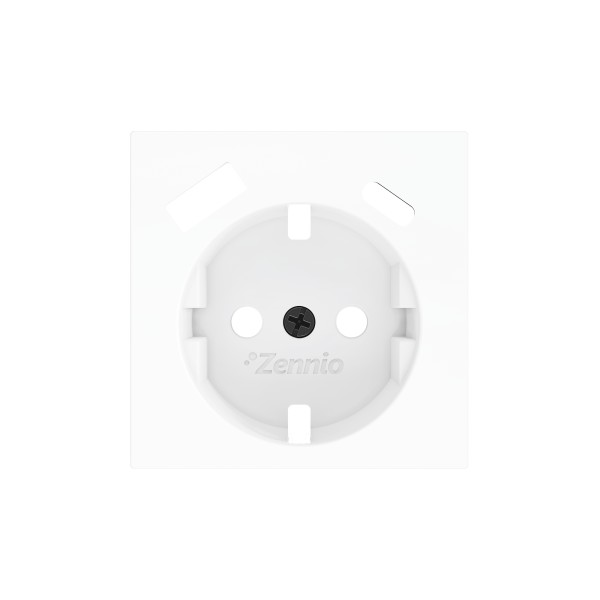 ZS55. Placca per presa Schuko con USB C e A 55x55 mm - Bianc