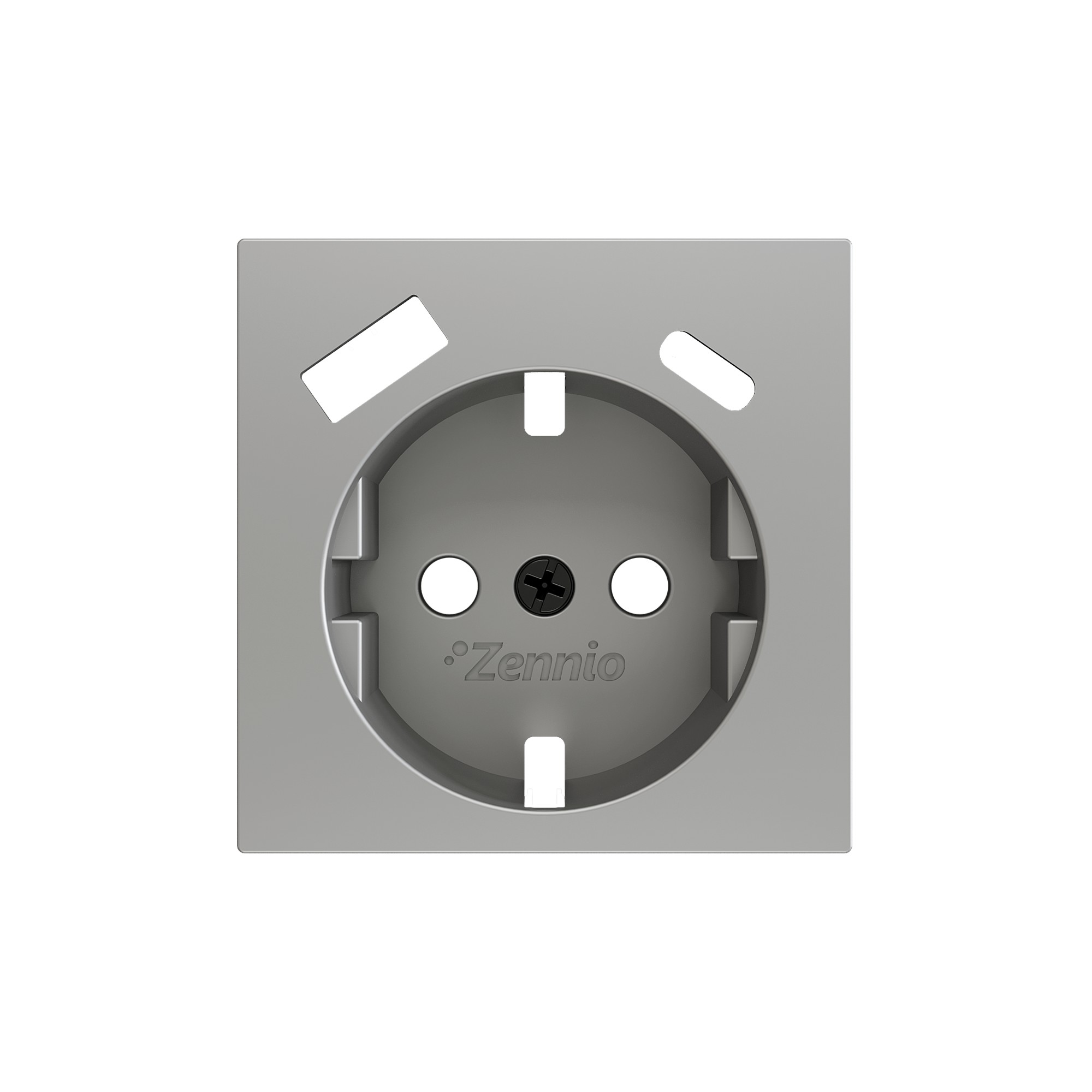 ZS55. Placca per presa Schuko con USB C e A 55x55 mm - Argen