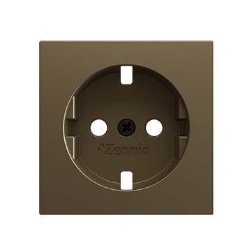 ZS55. Placca per presa Schuko senza viti 55x55 mm - Champagn