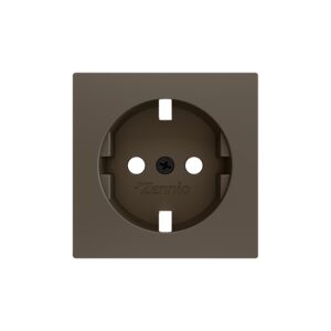 ZS55. Placca per presa Schuko senza viti 55x55 mm - Moka