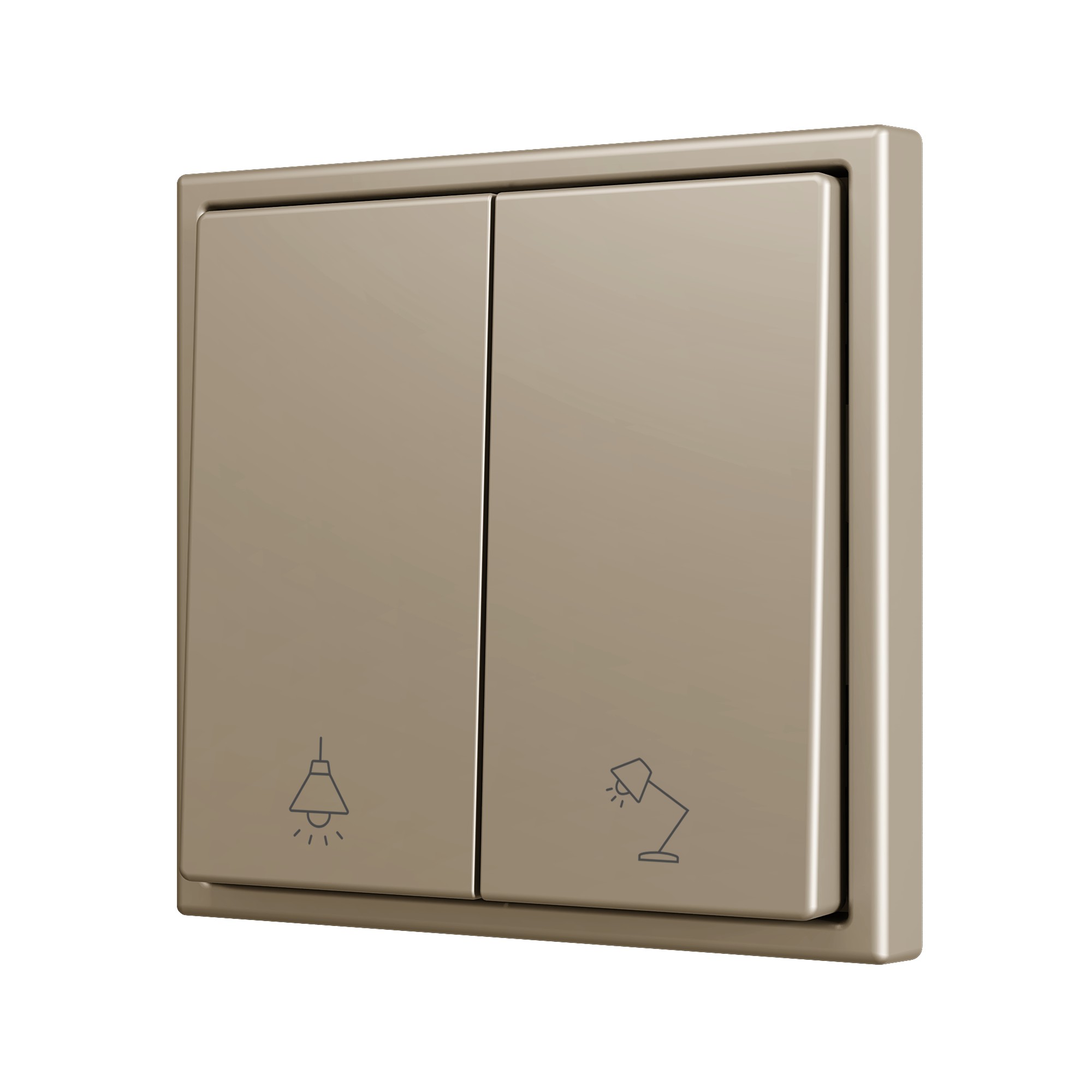 ZS70. Pulsante Soft doppio per 2 ingressi binari 70x70 mm -